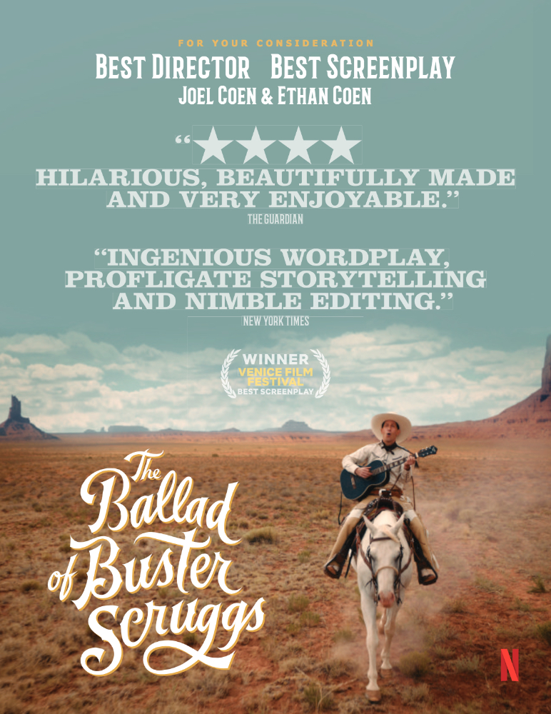 ดูหนังออนไลน์ NETFLIX ดูหนังฟรี The Ballad of Buster Scruggs (2018) ลำนำของบลัสเตอร์ สกรั๊กส์ HD เต็มเรื่อง ซับไทย